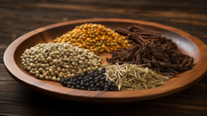 African spices like cardamom, grains of paradise, and fenugreek