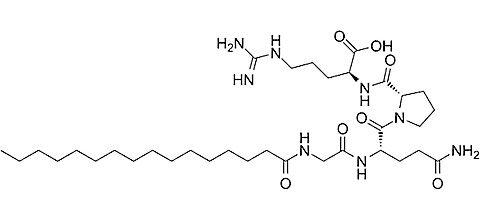 Struktura chemiczna peptydu Palmitoyl tripeptide-3/5