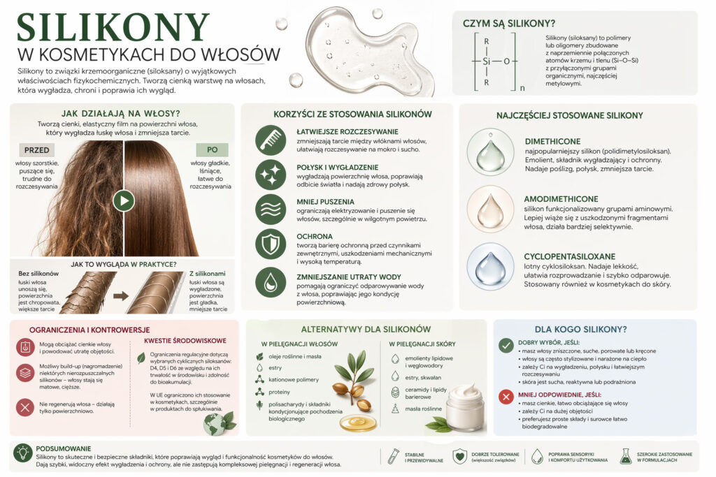 silikony w kosmetykach do włosów