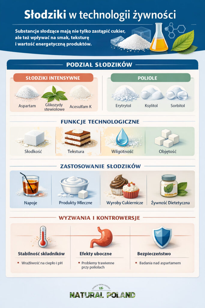 słodziki w technologii żywności inforgrafika